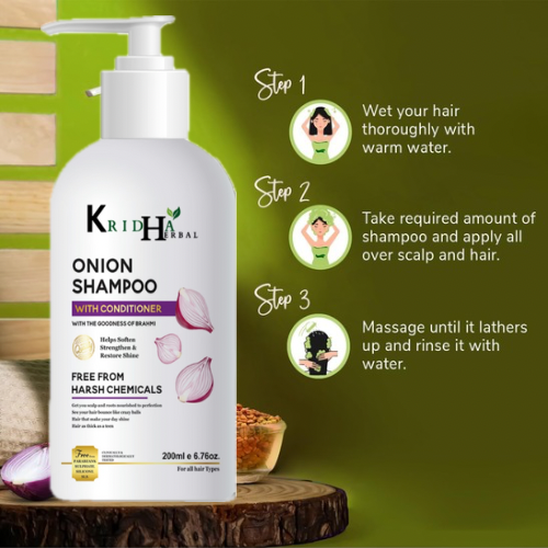 Kridha Onion Shampoo For Anti Hair Fall & Hair Growth 200 ML